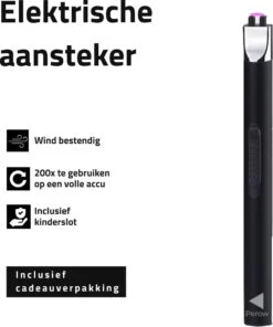 Oplaadbare Lange Elektrische Aansteker - Duurzame Plasma Aansteker - Inclusief Cadeauverpakking - BBQ - Kaarsen - Zwart -The Bastard Winkel 1002x1200