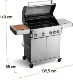 Burnhard Gas BBQ Big FRED Deluxe - 4 Branders - Incl. Keramische Infraroodbrander & Afdekhoes - Deluxe -The Bastard Winkel 1063x1200 1
