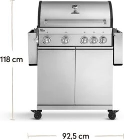 Burnhard Gas BBQ Big FRED Deluxe - 4 Branders - Incl. Keramische Infraroodbrander & Afdekhoes - Deluxe -The Bastard Winkel 1063x1200