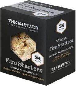 The Bastard Wooden Fire Starters - 24st 350gr - Houtkrullen BBQ - Houtwol Aanmaakkrullen