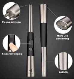 Oplaadbare Lange Elektrische Aansteker - Duurzame Plasma Aansteker – Luxe Aansteker - Inclusief Cadeauverpakking - BBQ – Kaarsen - Zwart -The Bastard Winkel 1123x1200 1