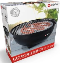 Alpina Elektrische BBQ - Tafel-Barbecue - Geen Rook - Binnen Barbecueën - 1250W - Ø 30 Cm - Zwart -The Bastard Winkel 1137x1200 2