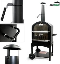 MaxxGarden Pizza Oven Buiten - Houtskool – Incl. Pizzasteen - 45x65x158cm -The Bastard Winkel 1137x1200