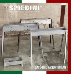 Spiedini Saté-bbq Bali 40 Mini - Kleine, Smalle Houtskoolbarbecue Met Horizontaal Rooster Voor Sate Of Andere Spiesjes - 40 Cm Lang, 11 Cm Breed, 14 Cm Hoog - Ideaal Voor Tuin- Of Open Haard, Of Balkon - Materiaal: Gealuminiseerd Ijzer -The Bastard Winkel 1153x1200 1