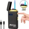 MELTAZO Elektrische Aansteker, Aansteker Gas, Electric Lighter, Gasaansteker Navulbaar, Elektronische Aansteker, Aansteker Plasma, Aansteker Vuurwerk, USB Aansteker Plasma, 2-in-1 Aansteker Voor Sigaretten Camping Kaarsen - 2023 Editie -The Bastard Winkel 1159x1200