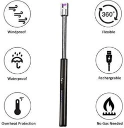 Le Cose USBurn-BBQ Aansteker-oplaadbare Aansteker Met Usb Kabel-Elektrische Plasma Aansteker-windbestendig En Buigzaam-zwart-USB-Lange Flexibele Aansteker -The Bastard Winkel 1163x1200