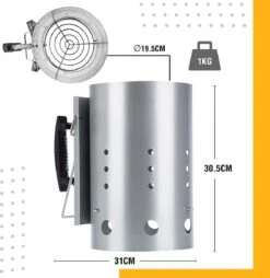 Kolen Starter GROOT - Brikettenstarter Met Veiligheidshandgreep - Snelstarter Voor Barbecue - BBQ Houtskool Starter -The Bastard Winkel 1165x1200 2