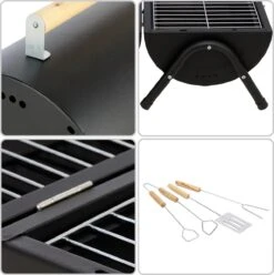 MaxxGarden BBQ - Houtskool Barbecue - Smoker Barbecue - Grilloppervlak (LxB) 38 X 52 Cm - Met Dubbel Grill Vlak - Zwart -The Bastard Winkel 1196x1200 3