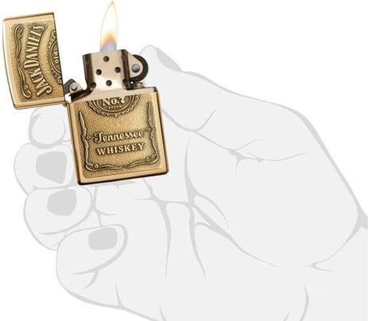 Aansteker Zippo Jack Daniel's Label Brass Emblem 4 Aansteker Zippo Jack Daniel's Label Brass Emblem - Afbeelding 2