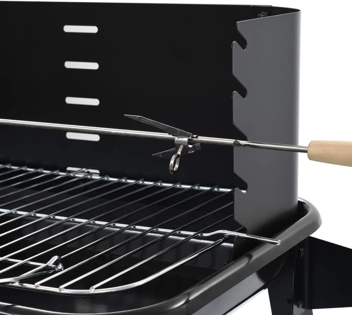 Verrijdbare Barbecue – Houtskool/Briketten - Verstelbare Grillplaat – Houten Tafel – Winscherm – Gewicht 5.9kg 5 Verrijdbare Barbecue – Houtskool/Briketten - Verstelbare Grillplaat – Houten Tafel – Winscherm – Gewicht 5.9kg - Afbeelding 3