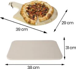 Buxibo 2in1 Pizzasteen - Voor BBQ & Oven - Inclusief Serveer Plank - Pizzabord/Pizzaplank - 30.5 X 38.1 X 1.4 Cm -The Bastard Winkel 1200x1085