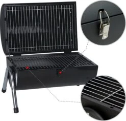 MaxxGarden BBQ - Houtskool Barbecue - Smoker Barbecue - Grilloppervlak (LxB) 38 X 52 Cm - Met Dubbel Grill Vlak - Zwart -The Bastard Winkel 1200x1148