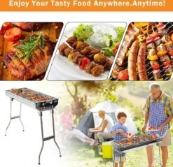 Uten - Houtskoolbarbecue - Opvouwbare Barbecue - Houtskoolbarbecues - Draagbare Camping Barbecue - 430 Roestvrij Staal Grill BBQ - 5-10 Persoon Tuin Buitenfeest - Zilver -The Bastard Winkel 1200x1162 1