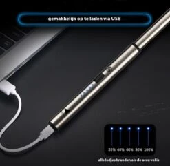 Oplaadbare Lange Dunne Elektrische Aansteker - Duurzame Plasma Aansteker - Inclusief Cadeauverpakking - BBQ – Kaarsen – Zilver -The Bastard Winkel 1200x1170 3