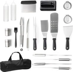 BBQ Gereedschapset - Opbergtas - BBQ Accessoires - BBQ Tang - BBQ Set - BBQ Borstel - BBQ Gereedschap - Roestvrij Staal -The Bastard Winkel 1200x1177