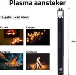 Oplaadbare Lange Elektrische Aansteker - Duurzame Plasma Aansteker - Inclusief Cadeauverpakking - BBQ - Kaarsen - Zwart -The Bastard Winkel 1200x1187 4