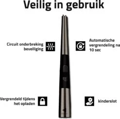 Oplaadbare Lange Elektrische Aansteker - Duurzame Plasma Aansteker – Luxe Aansteker - Inclusief Cadeauverpakking - BBQ – Kaarsen - Zwart -The Bastard Winkel 1200x1188 3