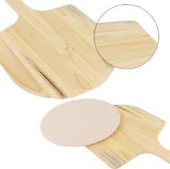 MaxxHome Pizzasteen - BBQ Steen - Maximum Te Verhitten Tot 600 Graden - ⌀33 - Incl. Houten Schep -The Bastard Winkel 1200x1195