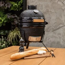 BluMill Kamado BBQ Egg - Kamado 13 Inch - Incl. Vlees Thermometer - Houtskoolbarbecues - Zwart - Ø 27cm -The Bastard Winkel 1200x1200 226