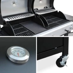 Alice's Garden Houtskool Barbecue - Grilloppervlak (LxB) 41 X 44 Cm - Gas En Houtskool - 3 Branders - Marsac Zwart -The Bastard Winkel 1200x1200 250