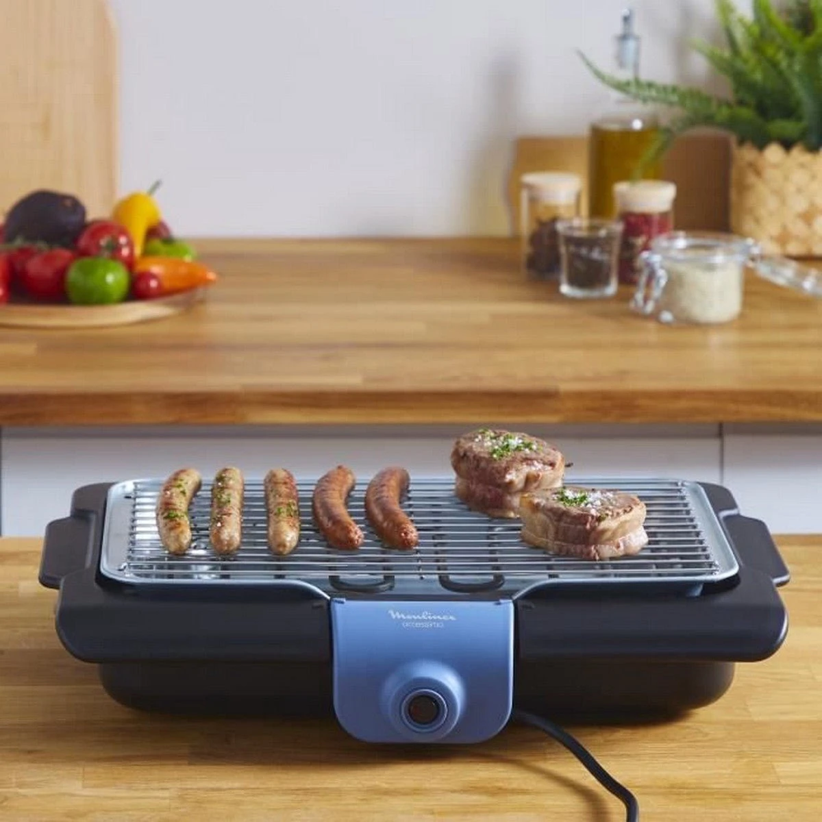 Moulinex BG134812 Barbecue Tafelblad Electrisch 2100W Zwart, Blauw, Zilver Barbecue 13 Moulinex BG134812 Barbecue Tafelblad Electrisch 2100W Zwart, Blauw, Zilver Barbecue - Afbeelding 11