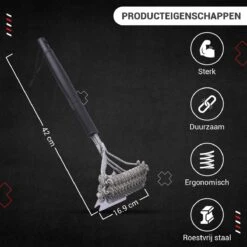 BBQ Borstel Staal RVS Reinigingsborstel Barbecue Grill Accessoires -The Bastard Winkel 1200x1200 340