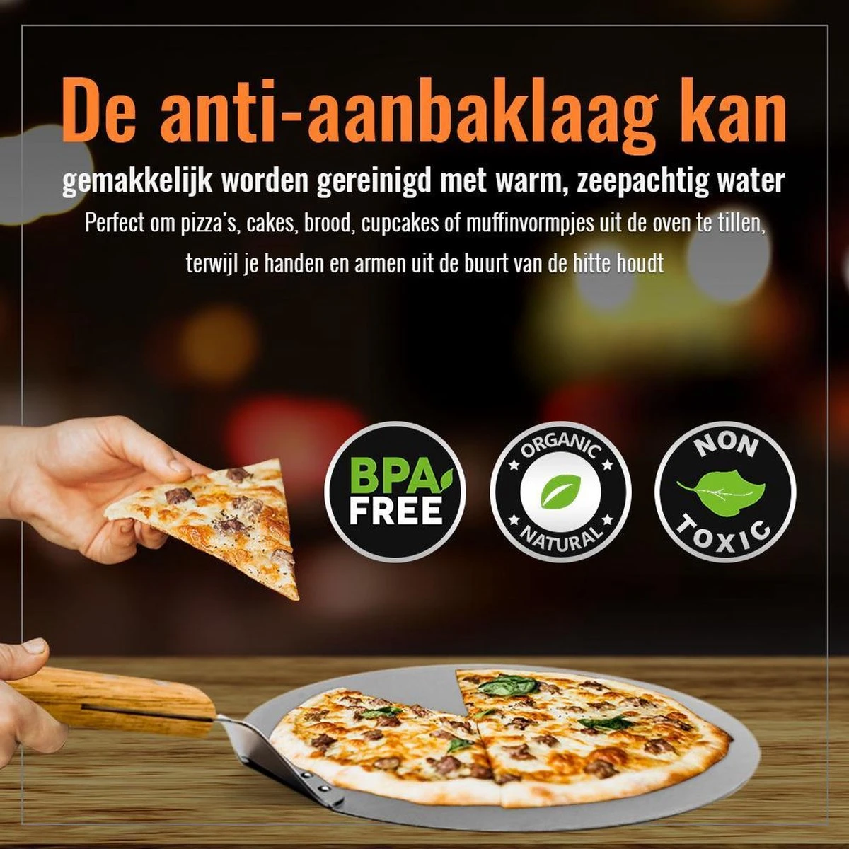 Inpro Pizzaschep RVS - Rond - Voor BBQ En Oven - Pizzaspatel - Taartschep - Houten Handvat - BBQ Gereedschap - Keukengerei - 30 Cm Diameter - Spatel 5 Inpro Pizzaschep RVS - Rond - Voor BBQ En Oven - Pizzaspatel - Taartschep - Houten Handvat - BBQ Gereedschap - Keukengerei - 30 Cm Diameter - Spatel - Afbeelding 3