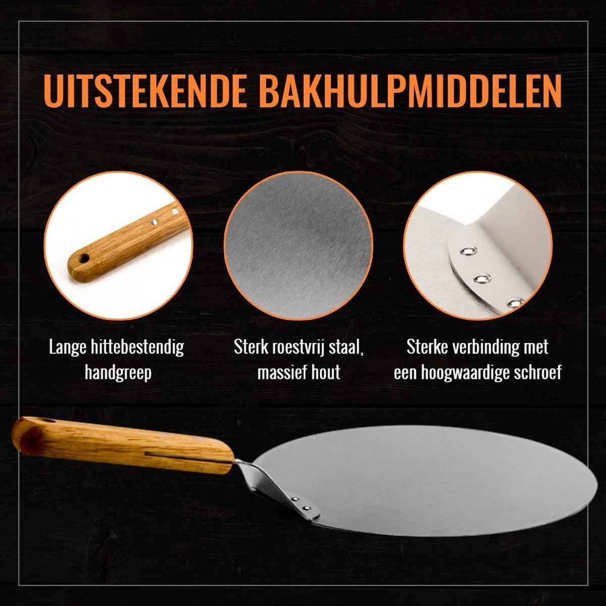 Inpro Pizzaschep RVS - Rond - Voor BBQ En Oven - Pizzaspatel - Taartschep - Houten Handvat - BBQ Gereedschap - Keukengerei - 30 Cm Diameter - Spatel 12 Inpro Pizzaschep RVS - Rond - Voor BBQ En Oven - Pizzaspatel - Taartschep - Houten Handvat - BBQ Gereedschap - Keukengerei - 30 Cm Diameter - Spatel - Afbeelding 10