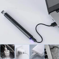 Oplaadbare Lange Elektrische Aansteker - Duurzame Plasma Aansteker - Inclusief Cadeauverpakking - BBQ - Kaarsen - Zwart -The Bastard Winkel 1200x1200 414