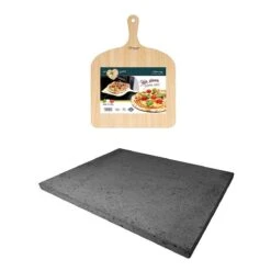 ETNA Pizza Set - Grote Pizzasteen & GRATIS Pizzaschep - 30 Cm X 38 Cm - Echt Italiaanse Pizzasteen - Broodbaksteen - BBQ Pizzasteen - Gemaakt Van Lavasteen Uit De Etna - Non-stick - Eppicotispai -The Bastard Winkel 1200x1200 582