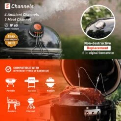 ToGrill - Smart Bluetooth Barbecue Dome Thermometer Met 2 Probes AT-02 | Draadloze Slimme BBQ Vleesthermometer Met App | -The Bastard Winkel 1200x1200 733