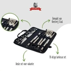 Krumble 18-delige Barbecue Set / Roestvrijstalen BBQ Set Van 18 / Inclusief Handige Opbergtas - RVS 13 Krumble 18-delige Barbecue Set / Roestvrijstalen BBQ Set Van 18 / Inclusief Handige Opbergtas - RVS -The Bastard Winkel 1200x1200 736