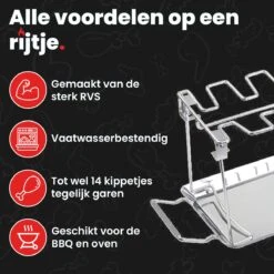 GrillX Kippenvleugelhouder - Kiphouder Voor BBQ & Oven - RVS - BBQ Accesoires 11 GrillX Kippenvleugelhouder - Kiphouder Voor BBQ & Oven - RVS - BBQ Accesoires -The Bastard Winkel 1200x1200 743
