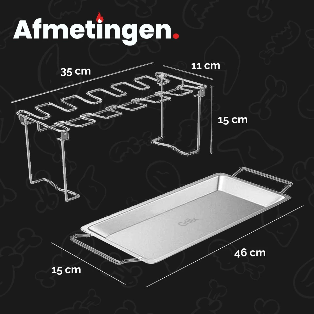 GrillX Kippenvleugelhouder - Kiphouder Voor BBQ & Oven - RVS - BBQ Accesoires 8 GrillX Kippenvleugelhouder - Kiphouder Voor BBQ & Oven - RVS - BBQ Accesoires - Afbeelding 6