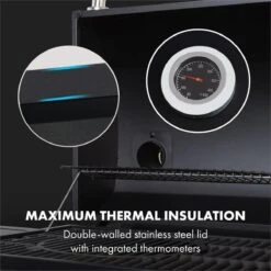 Klarstein Kingsville Double Barbecue - Houtskool- En Gasbarbecue - Smoker BBQ - Inclusief Deksels En Thermometer - Met 2 Roosters - Zwart -The Bastard Winkel 1200x1200 79