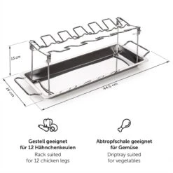 Blumtal BBQ Rek - Robuuste Roestvrijstalen Kippenpoot Rek - Voor 12 Poten - Kippengrillstandaard - Vaatwasmachinebestendig -The Bastard Winkel 1200x1200 804