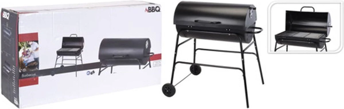 BBQ XL Houtskoolbarbecue - Cilindervorm - Grilloppervlak (LxB) 71 X 35 Cm - Zwart 12 BBQ XL Houtskoolbarbecue - Cilindervorm - Grilloppervlak (LxB) 71 X 35 Cm - Zwart - Afbeelding 10