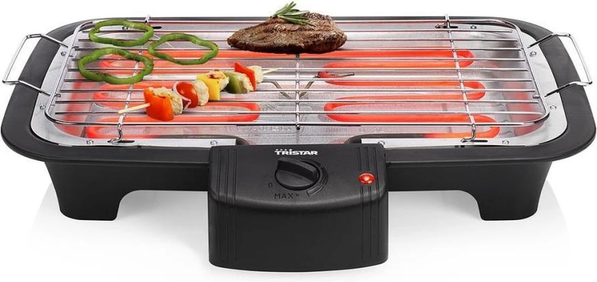 Tristar BQ-2813 Electrische Tafelbarbecue - Grilloppervlak (LxB) 38x22 Cm - 2000W - Zwart 2 Tristar BQ-2813 Electrische Tafelbarbecue - Grilloppervlak (LxB) 38x22 Cm - 2000W - Zwart