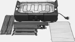 Royalty Line Elektrische Barbecue - Indoor En Outdoor BBQ - Tafelgrill - Elektrische Grill - Grill Oppervlak 40x24 Cm - 2000W - Met Stand - Zwart -The Bastard Winkel 1200x686