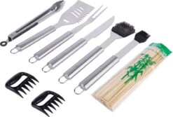 BBQ Accesoires Set Gereedschap Tang Borstel Barbecue Kookgerei - 10 Delig