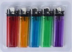 Merkloos 5x Gekleurde Aanstekers 9 Cm - Sigaretten Aanstekers 5 Stuks - Wegwerp Aanstekers