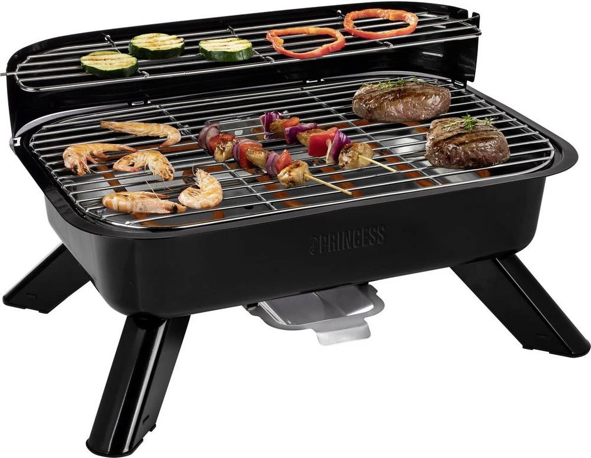 Princess 112252 Hybride Barbecue – Elektrische BBQ - Tafelmodel - 2000W - 44x 29cm - Gebruik Elektrisch Of Met Kolen 4 Princess 112252 Hybride Barbecue – Elektrische BBQ - Tafelmodel - 2000W - 44x 29cm - Gebruik Elektrisch Of Met Kolen - Afbeelding 2