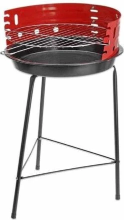 Houtskoolbarbecue Ø33 Cm | Verstelbare Grill BBQ | Halfopen | Zwart / Rood -The Bastard Winkel 676x1200