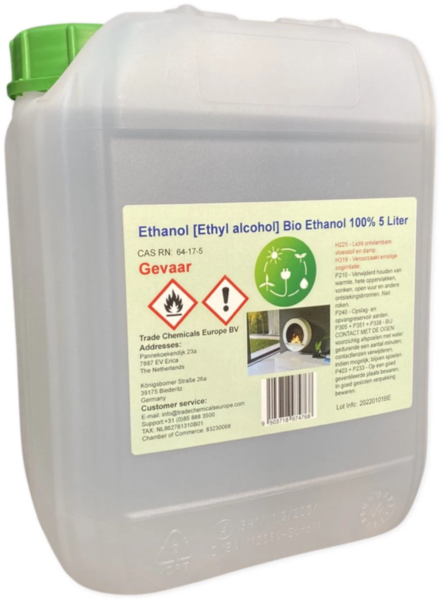 Bio Ethanol - 100% Zuiverheid - BioFair - Bioethanol - Schone Verbranding - Reukloos - 5 Liter Cannister 3 Bio Ethanol - 100% Zuiverheid - BioFair - Bioethanol - Schone Verbranding - Reukloos - 5 Liter Cannister