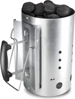 Kolen Starter GROOT - Brikettenstarter Met Veiligheidshandgreep - Snelstarter Voor Barbecue - BBQ Houtskool Starter -The Bastard Winkel 910x1200