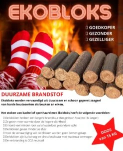 Ekobloks Hardhout Briketten 10 KG - Openhaard- Allesbrander- Kachel- Haardblokken - Hoog Rendement - Extra Lange Brandduur - Duurzaam - CO2 Neutraal - Meer Warmte - Gezondere Lucht - Minder Afval - Goedkope Brandstof - Mooie Vlammen - Puur Natuur -The Bastard Winkel 980x1200 2